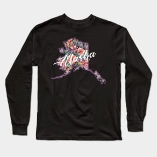 Alaska Floral State Long Sleeve T-Shirt